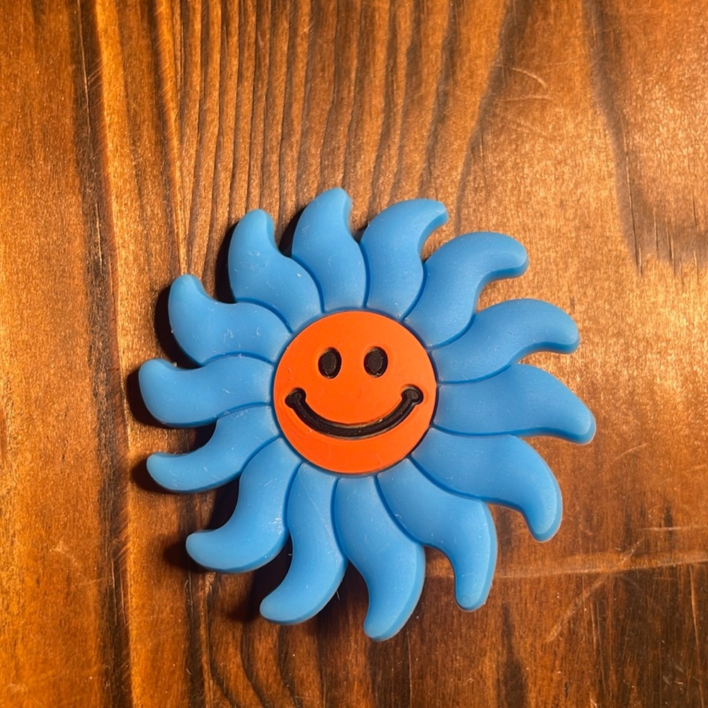 Smiley face swirl crocs shoe charm jibbitz